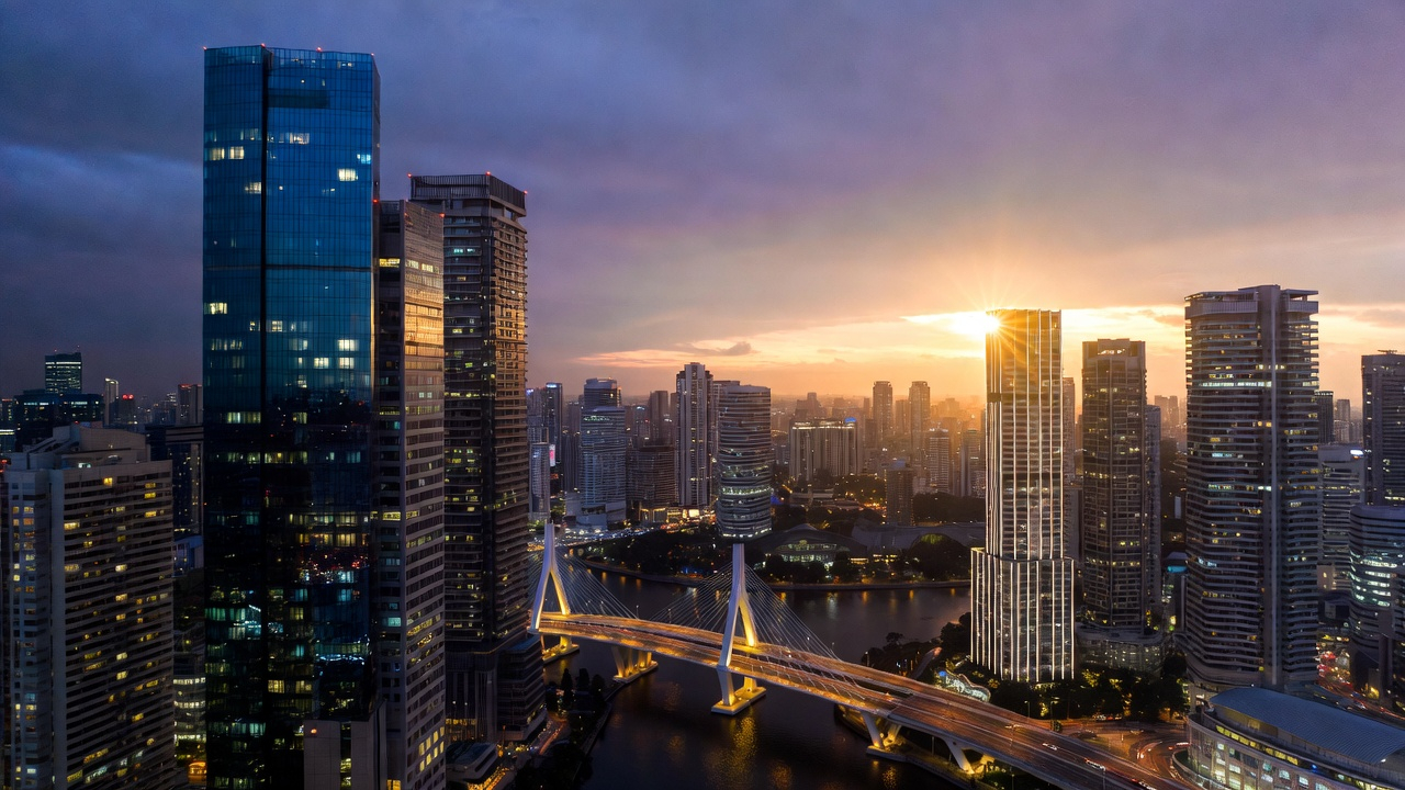 Asian city skyline